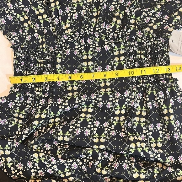 Max Studio Floral Flutter Sleeve Ruffle Midi Dress Size Medium - Picture 10 of 11